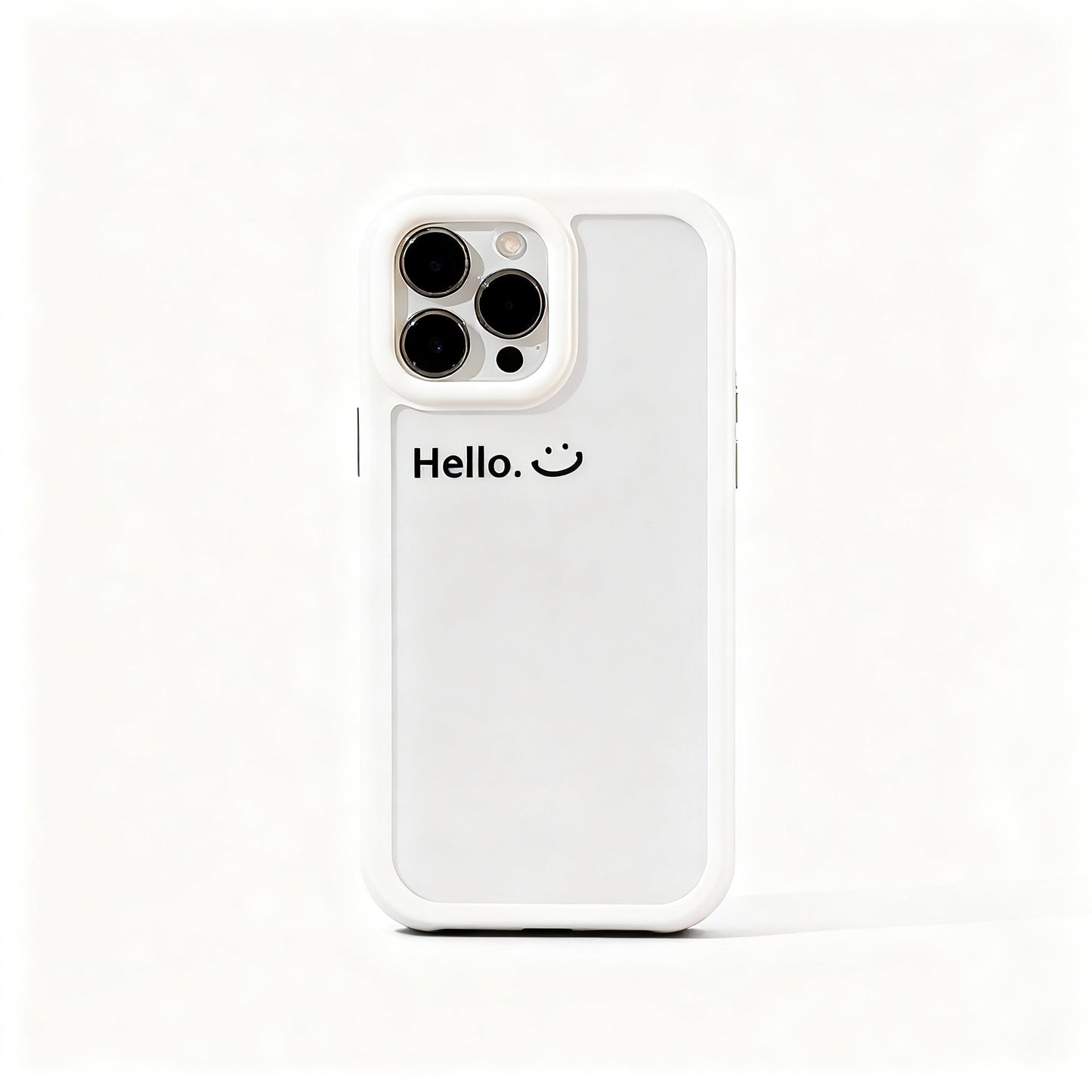 Minimalist English Smile Face Acrylic Phone Case for iPhone