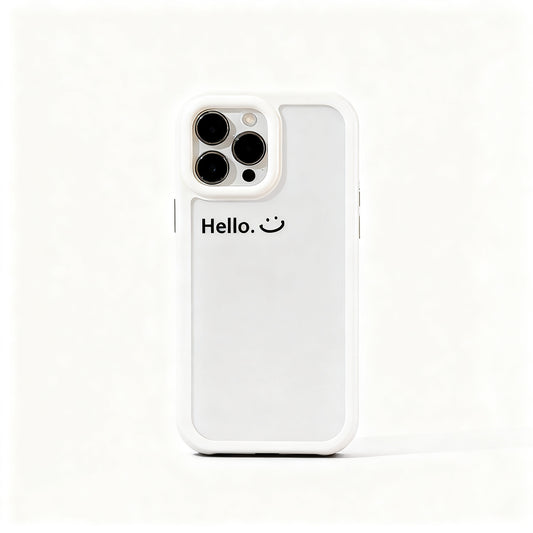 Minimalist English Smile Face Acrylic Phone Case for iPhone