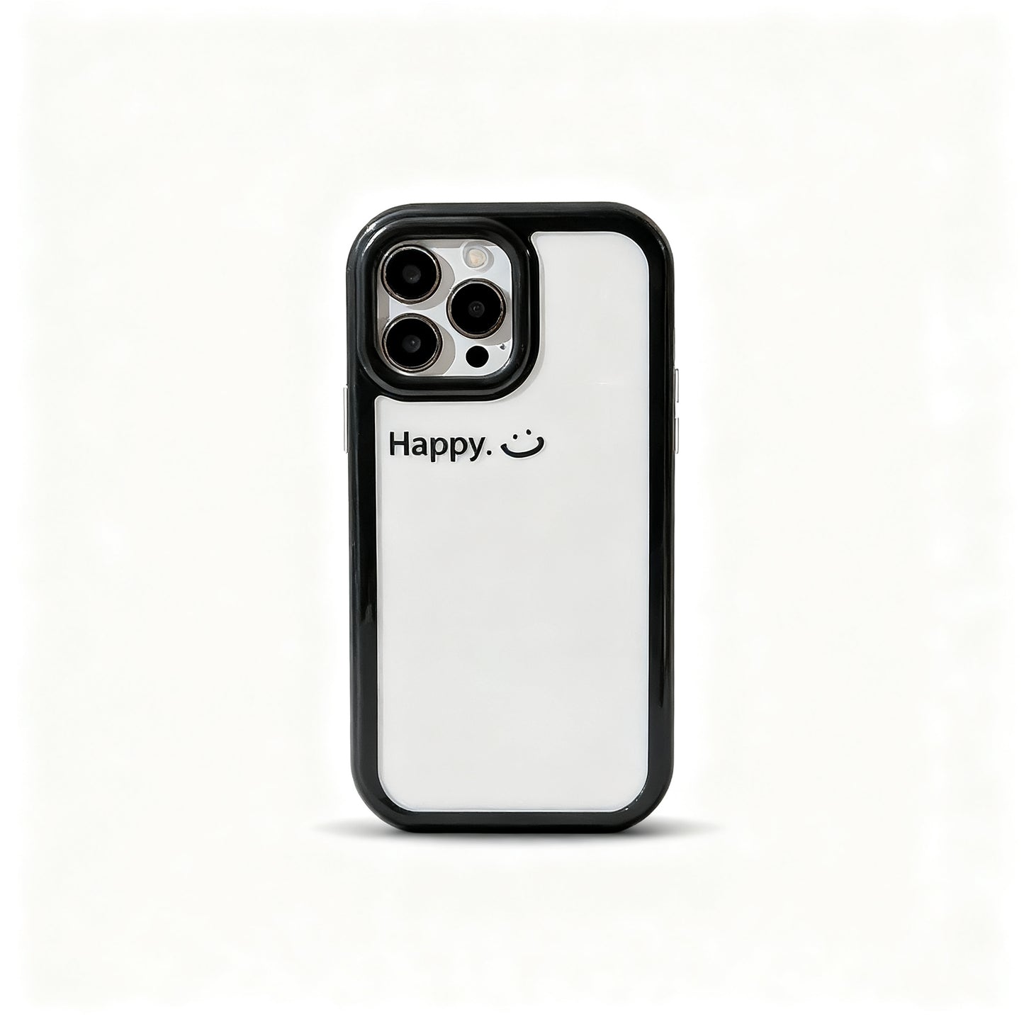 Minimalist English Smile Face Acrylic Phone Case for iPhone