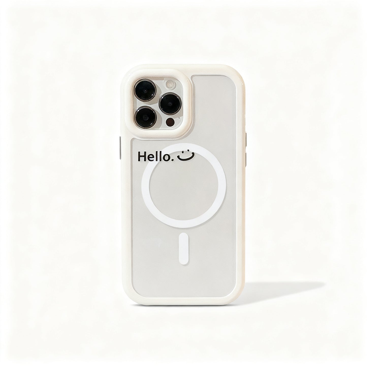 Minimalist English Smile Face Acrylic Phone Case for iPhone