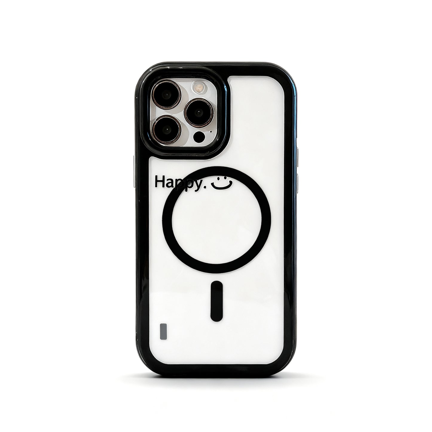 Minimalist English Smile Face Acrylic Phone Case for iPhone