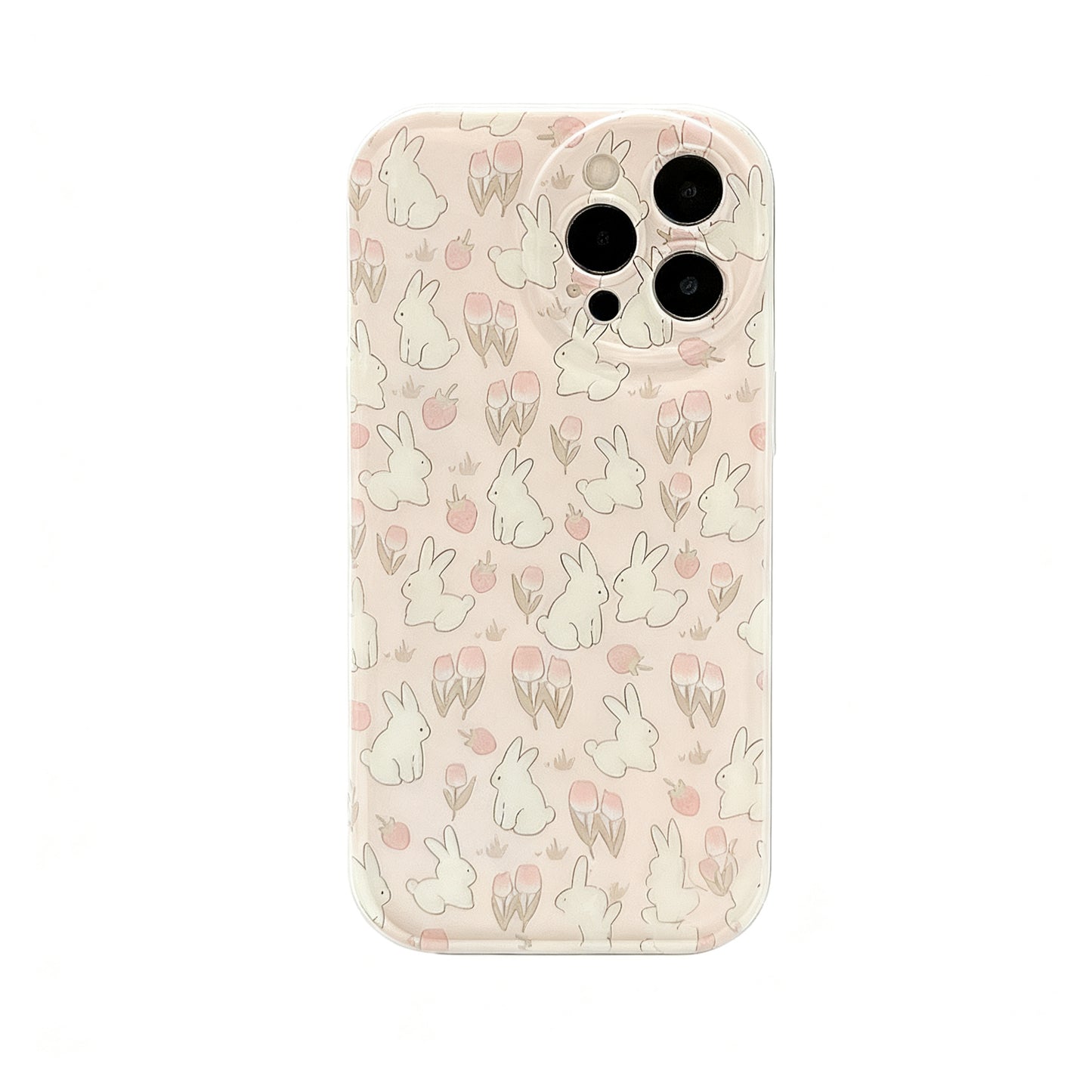 Cute Rabbit Floral Phone Case with Stand for iPhone