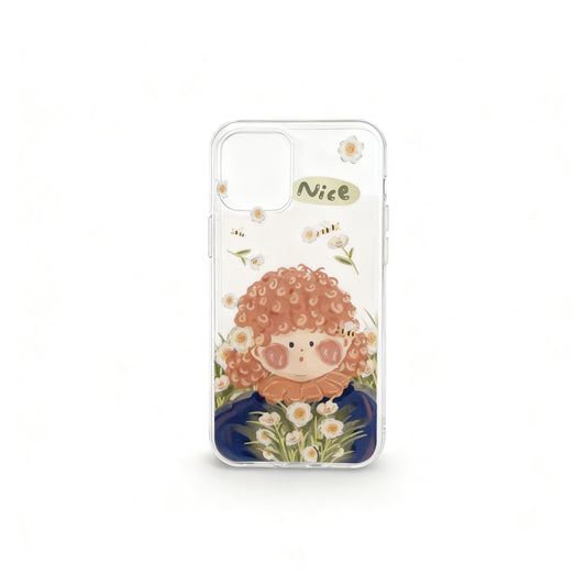 Colorful Girl Oil Painting Soft Transparent Phone Case for iPhone