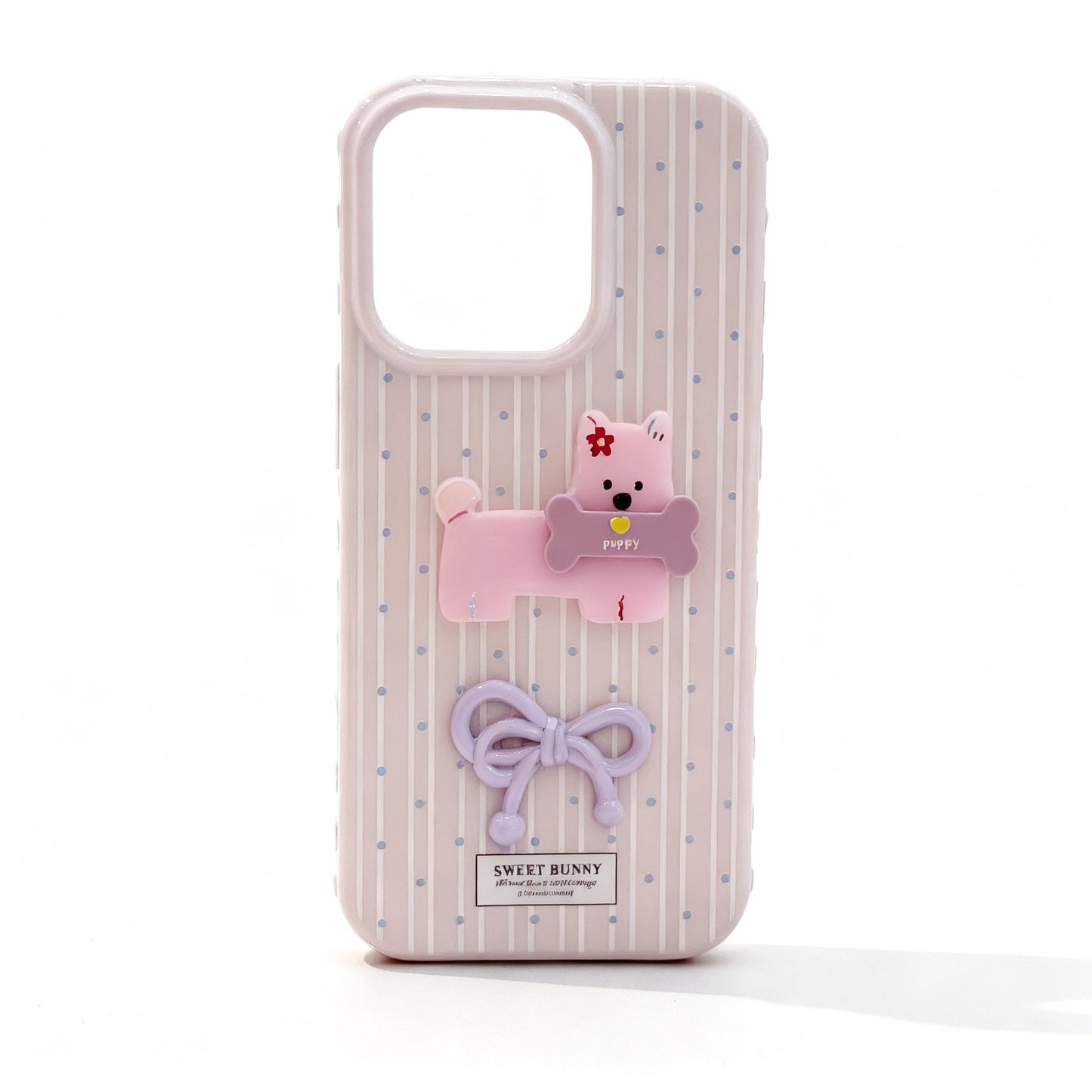 Cute Polka Dot Dog Soft Phone Case for iPhone