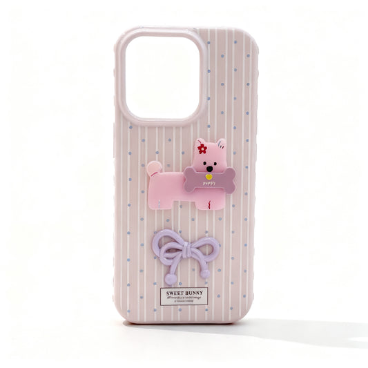 Cute Polka Dot Dog Soft Phone Case for iPhone