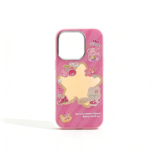 Rose Gold Cartoon Glitter Phone Case for iPhone