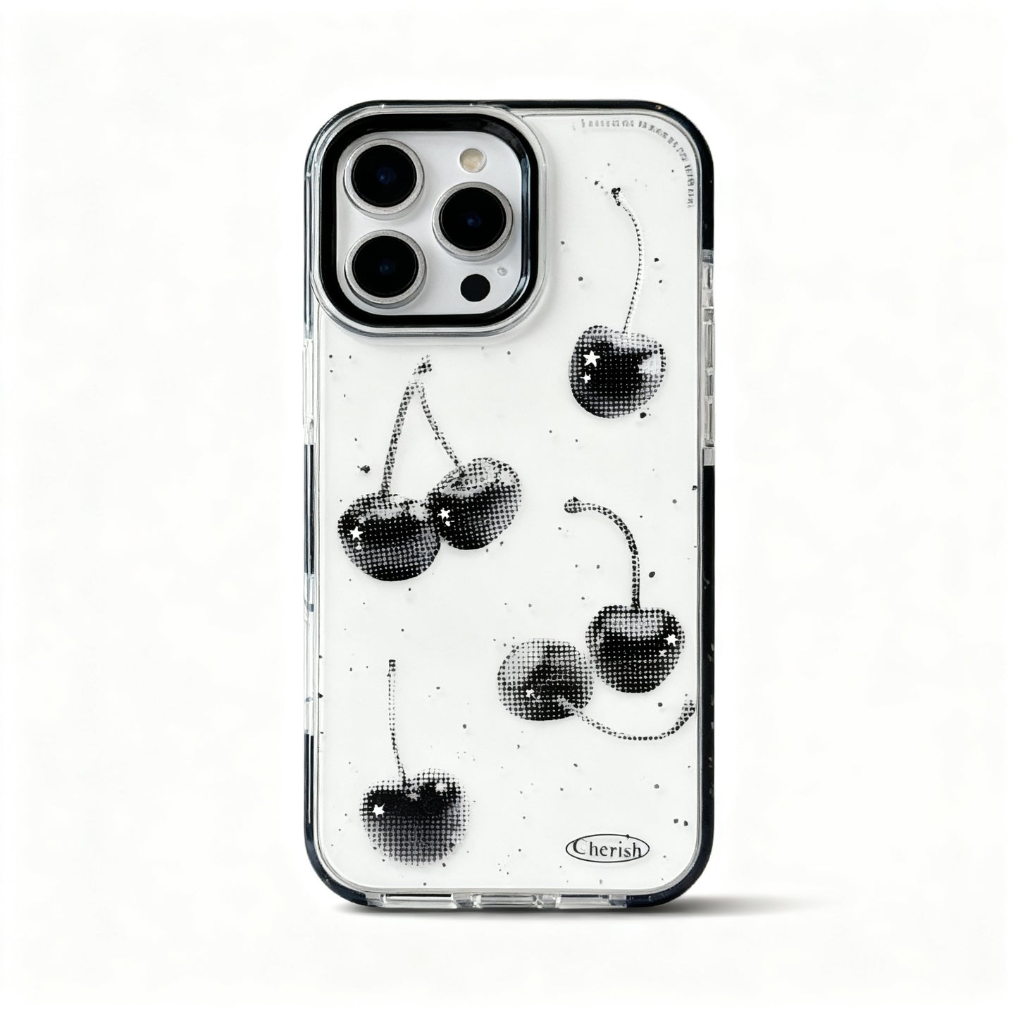 Black Cherry Transparent Magnetic Phone Case for iPhone