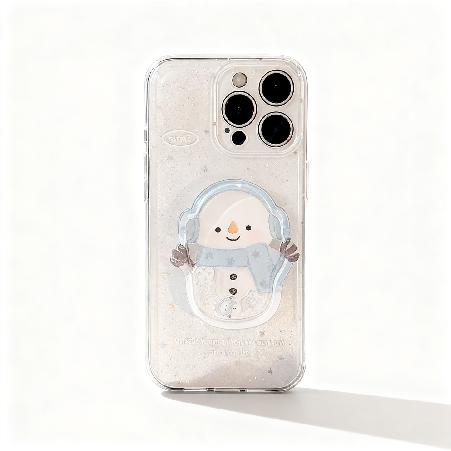 Winter Snowman Glitter Stand Phone Case for iPhone