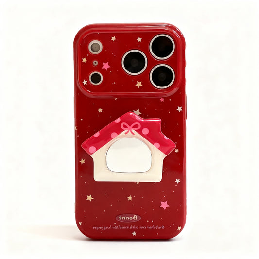 Red Cottage Mirror Stand Phone Case for iPhone