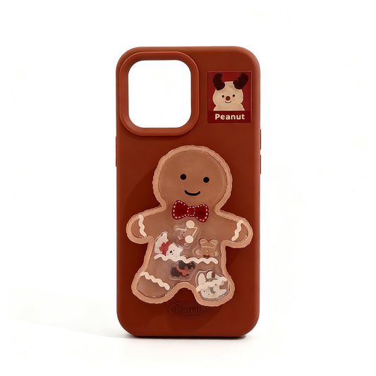 Cute Gingerbread Man Stand Phone Case for iPhone