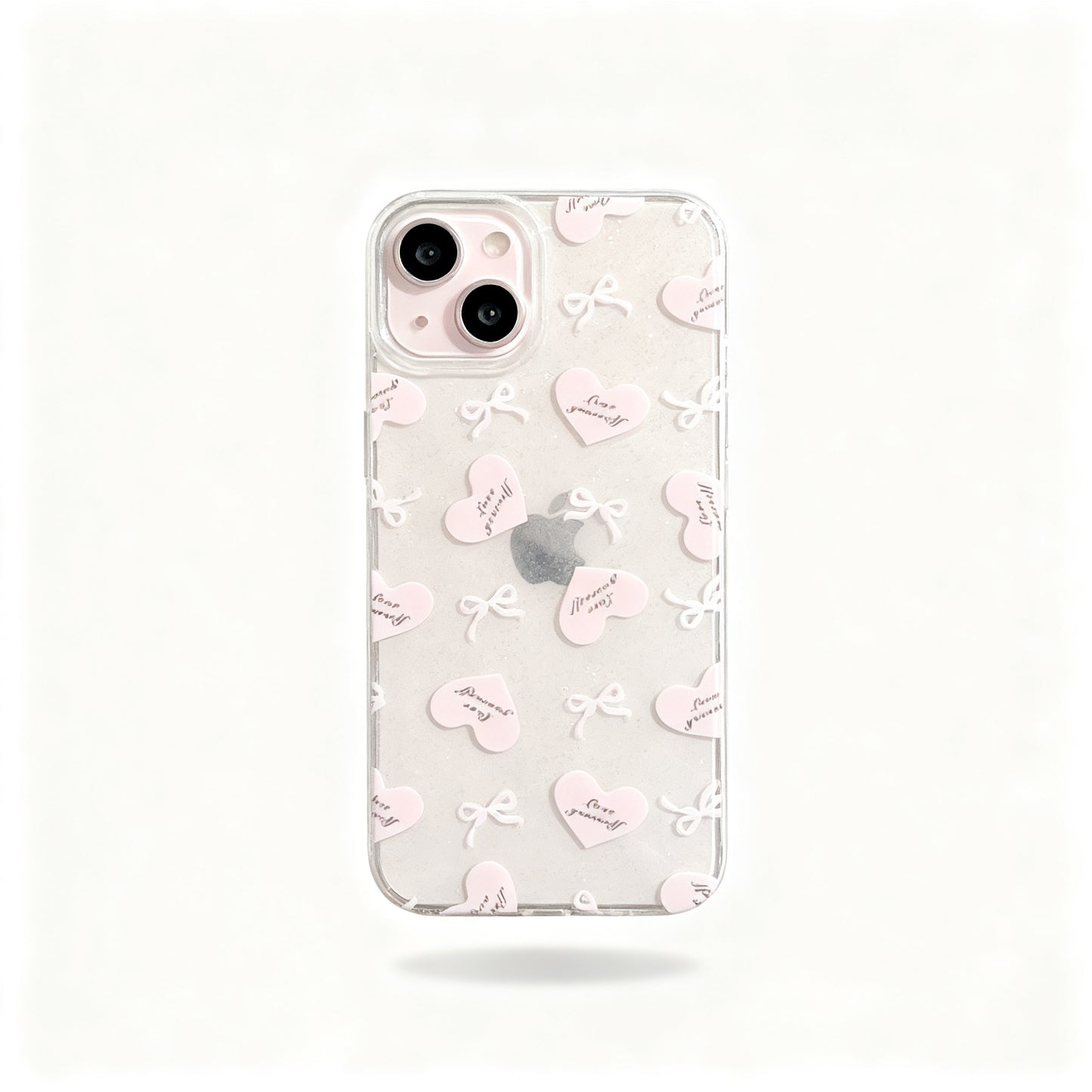 Pink Heart Glitter Stand Phone Case for iPhone