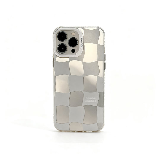 Light Blue Plaid Soft Phone Case for iPhone