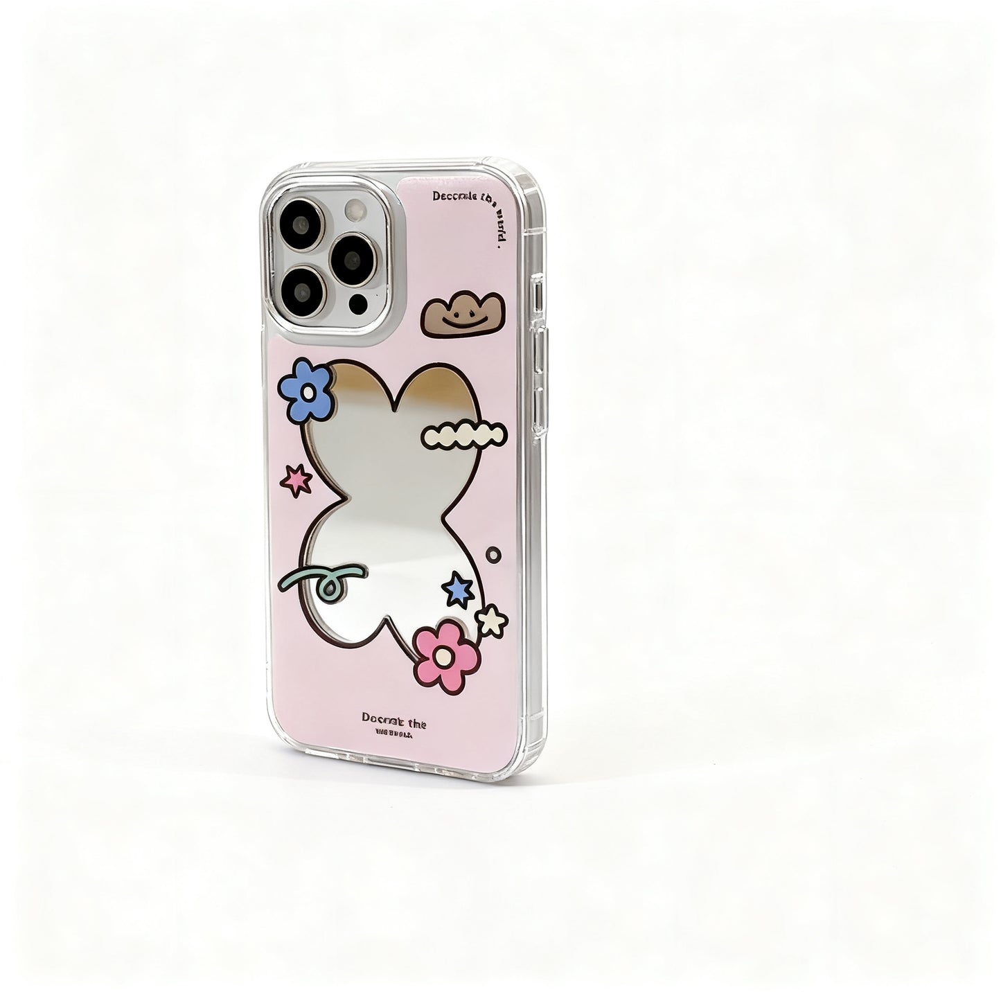 Pink Floral Geometric Glossy Phone Case for iPhone
