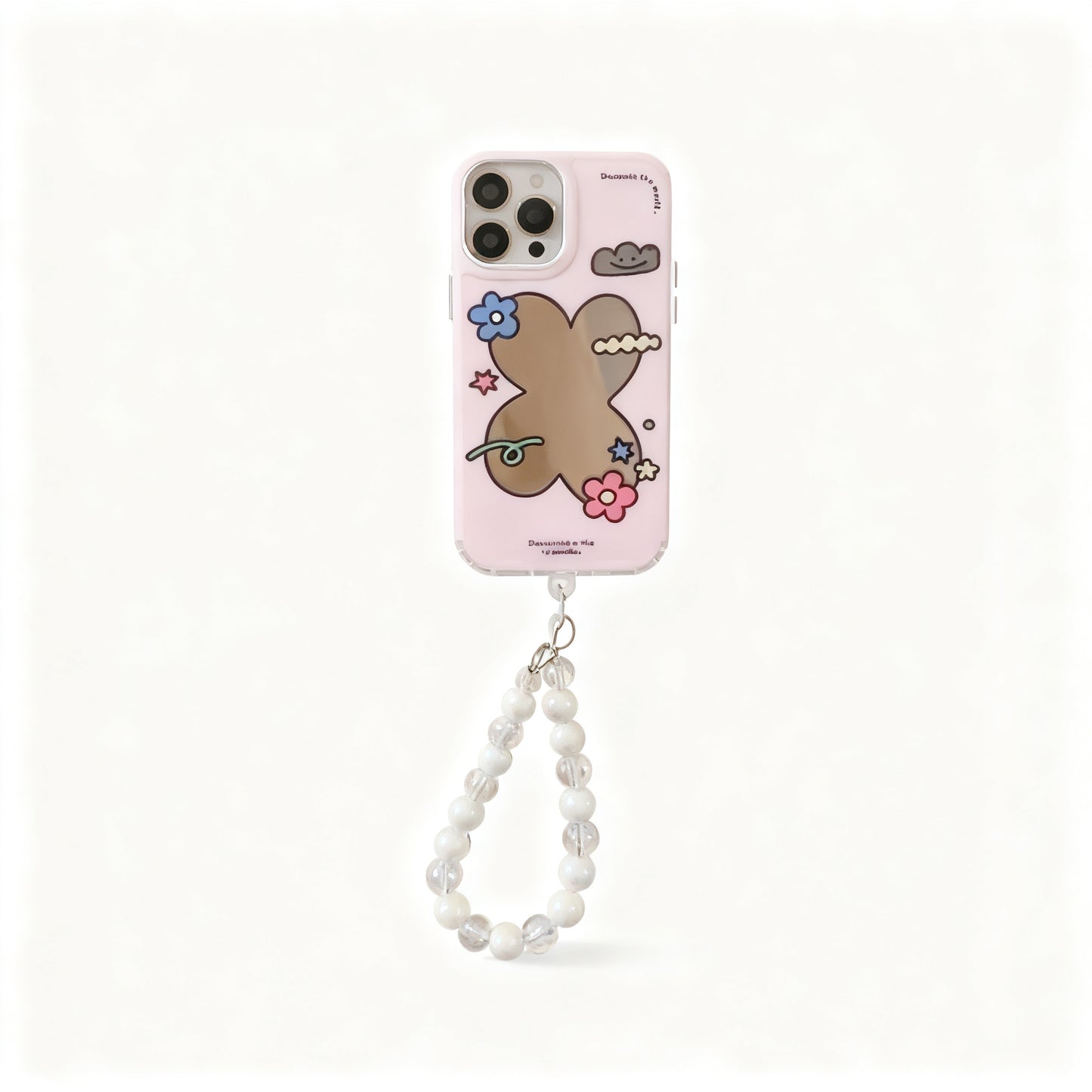 Pink Floral Geometric Glossy Phone Case for iPhone