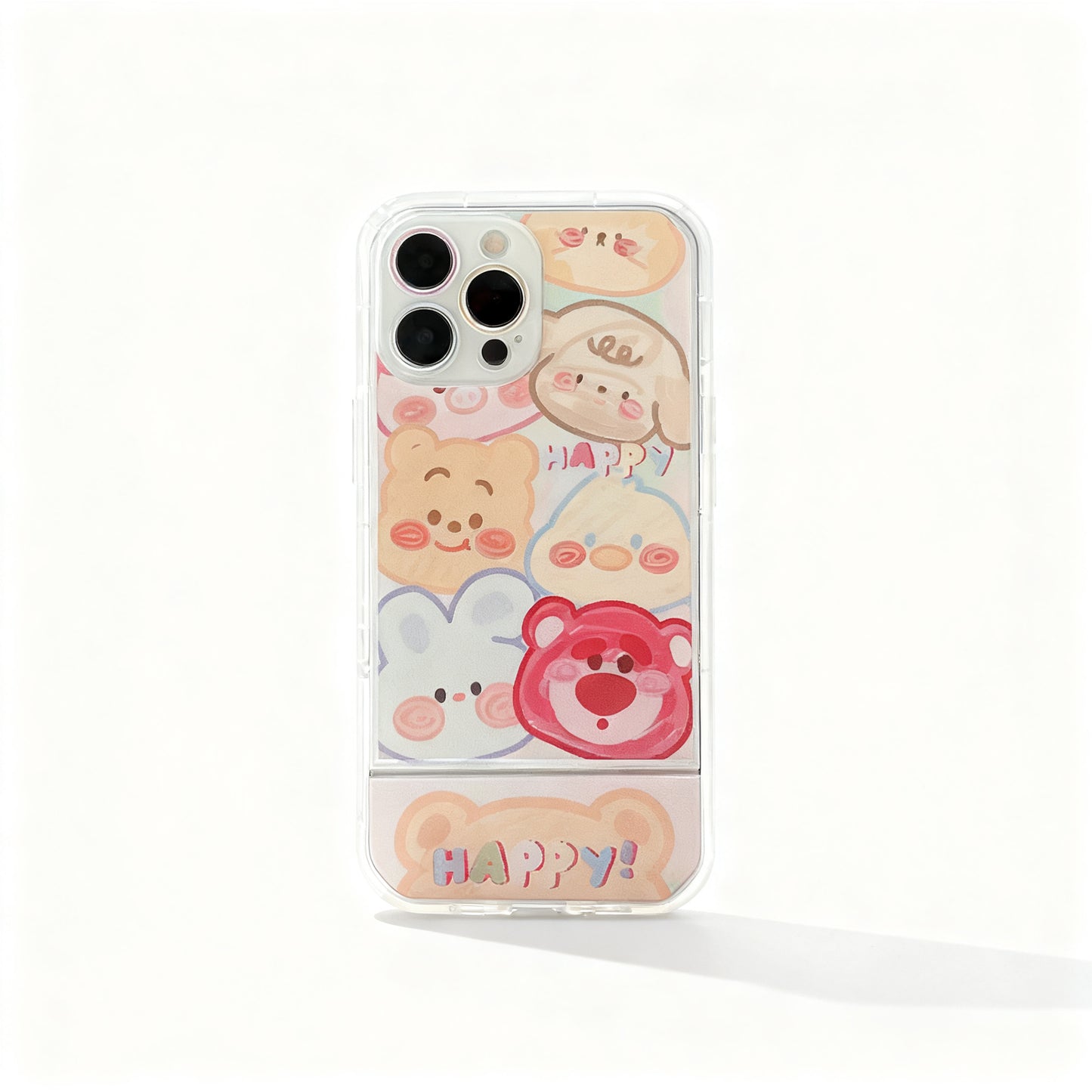Cute Animal Doodle Stand Phone Case for iPhone