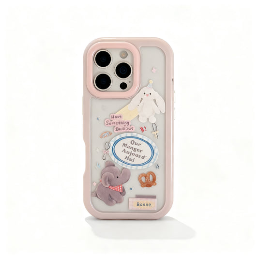 Cute Bunny Transparent Shockproof Phone Case for iPhone