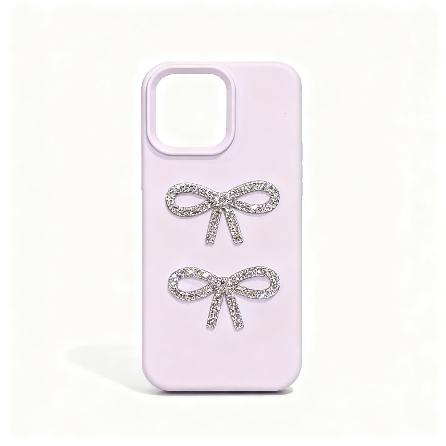 Pink Bow Rhinestone Soft Phone Case for iPhone