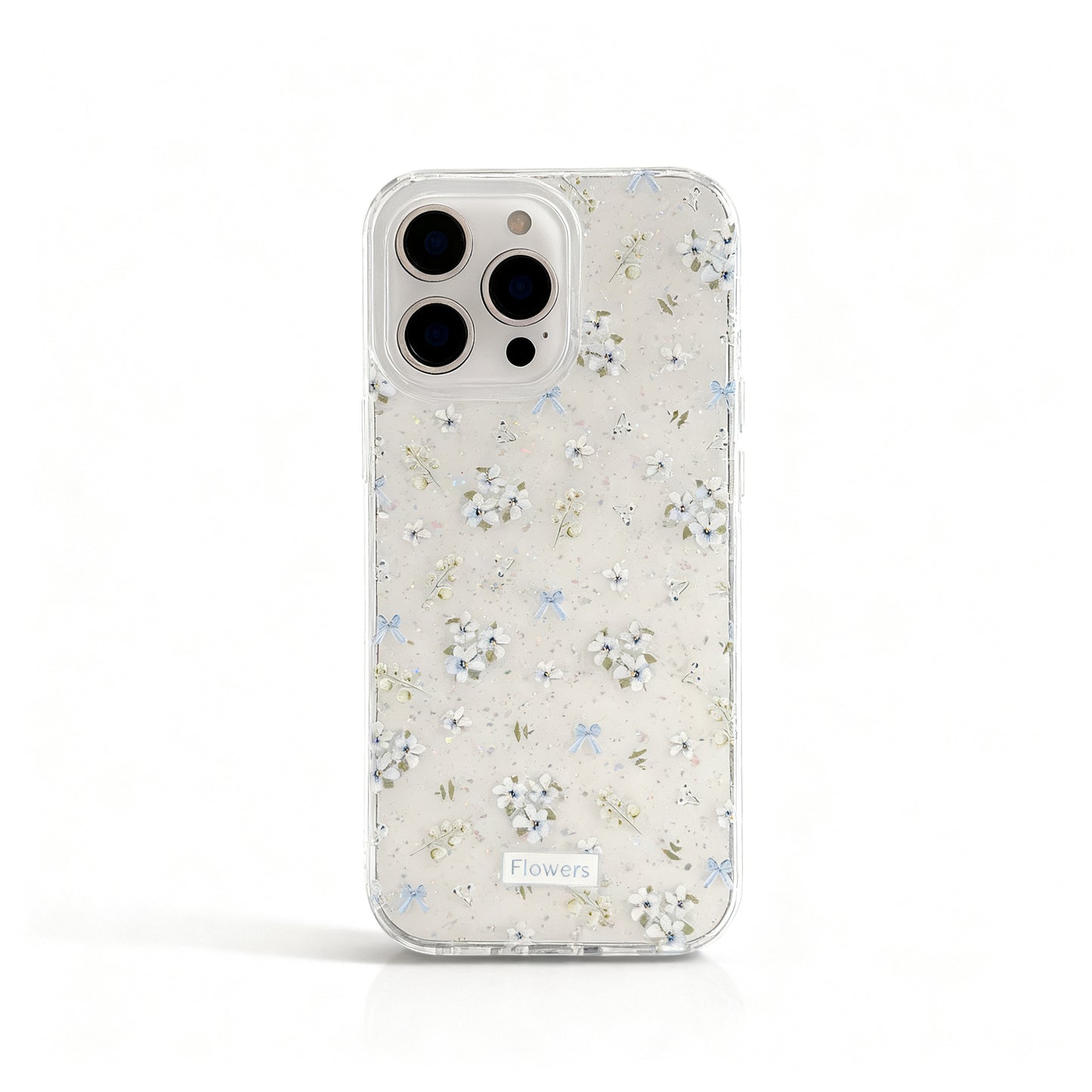 Gentle Blue Floral Clear Phone Case for iPhone
