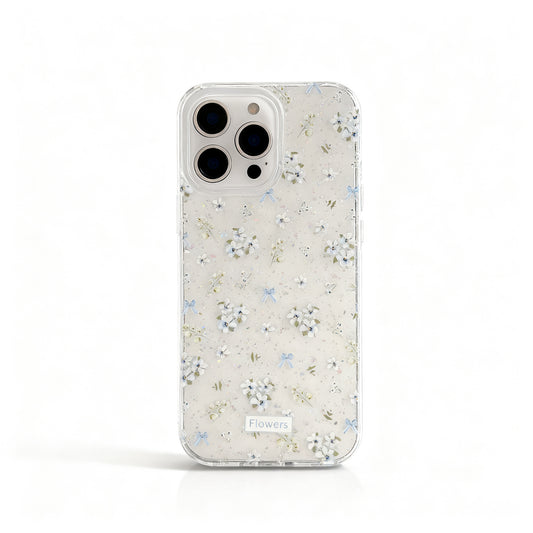 Gentle Blue Floral Clear Phone Case for iPhone