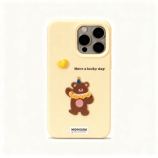 Cute Animal Heart Design Soft Phone Case for iPhone