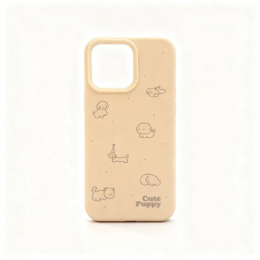 Cute Cream Puppy Design Shockproof Phone Case for iPhone