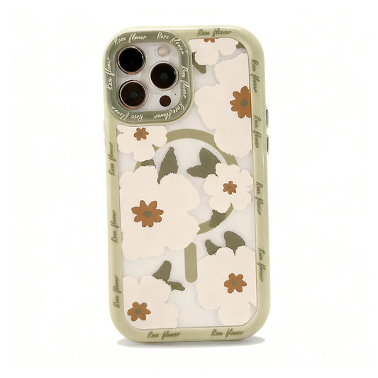 Artistic Floral Acrylic Phone Case for iPhone