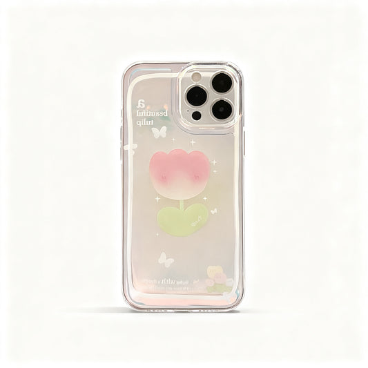 Light Pink Floral Soft Phone Case for iPhone