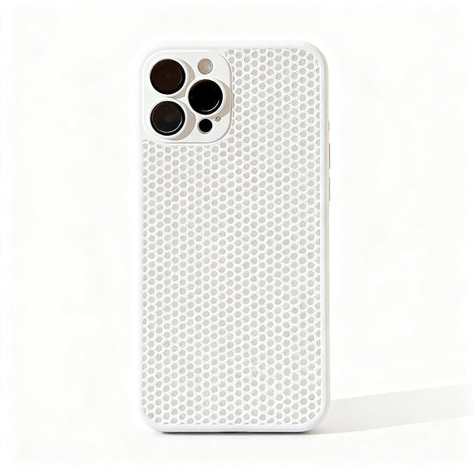 Breathable Black Grid Shockproof Phone Case for iPhone