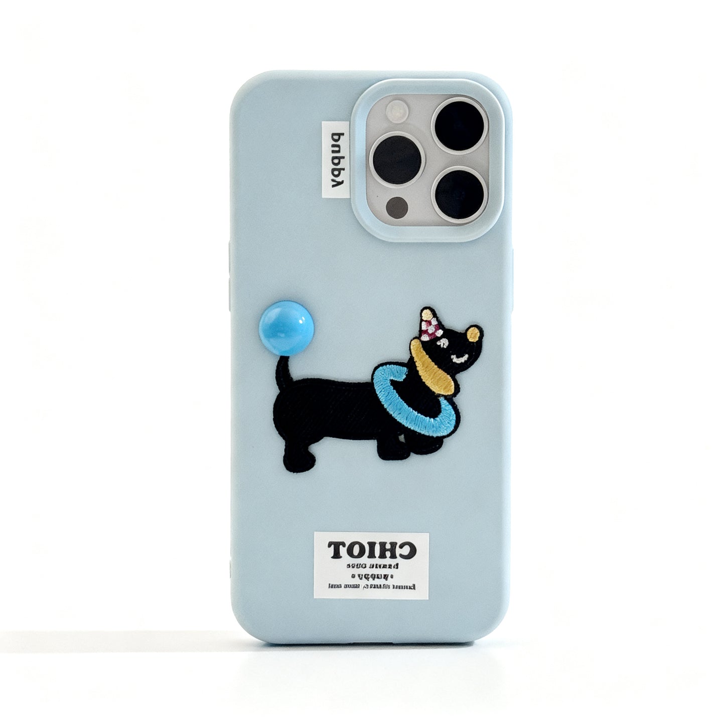 Cute 3D Sausage Dog Embroidered Soft Phone Case for iPhone