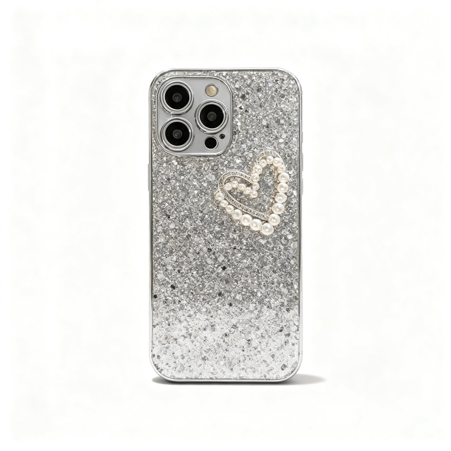 Pink Heart Glitter Soft Phone Case for iPhone