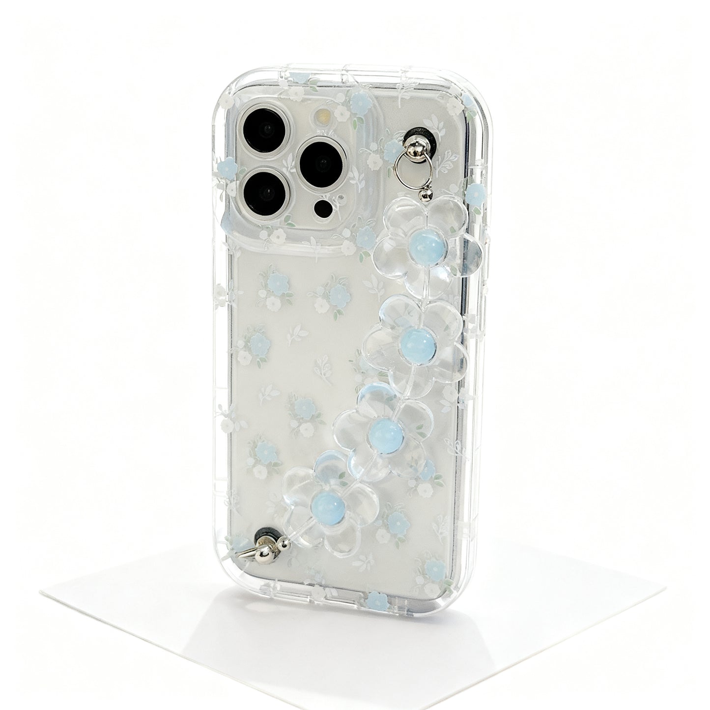 Transparent Floral Pattern Soft Phone Case for iPhone