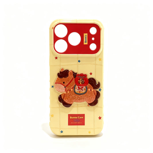 Pink Glitter Cartoon Phone Case with Soft Design for iPhone