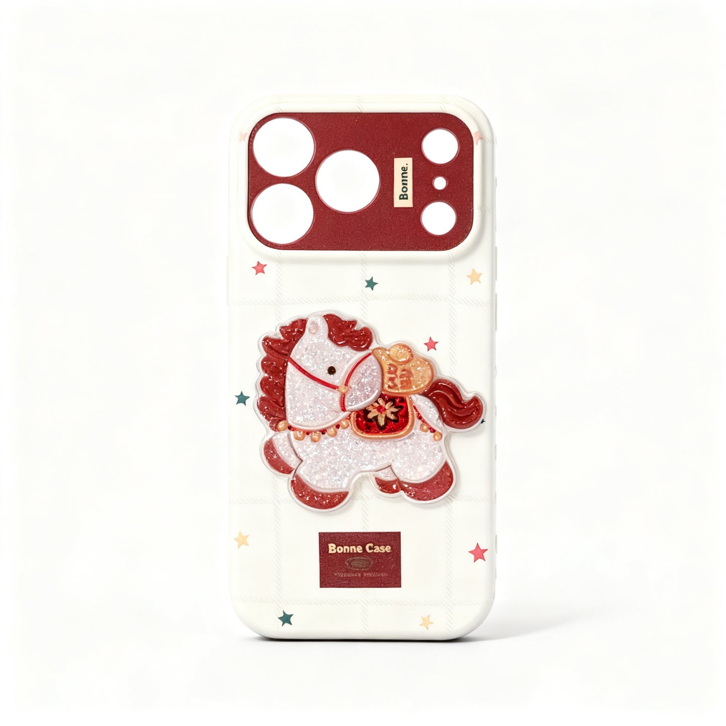 Pink Glitter Cartoon Phone Case with Soft Design for iPhone