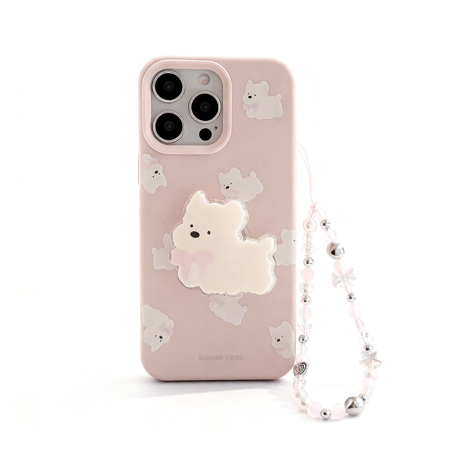 Cute White West Highland Terrier Stand Phone Case for iPhone