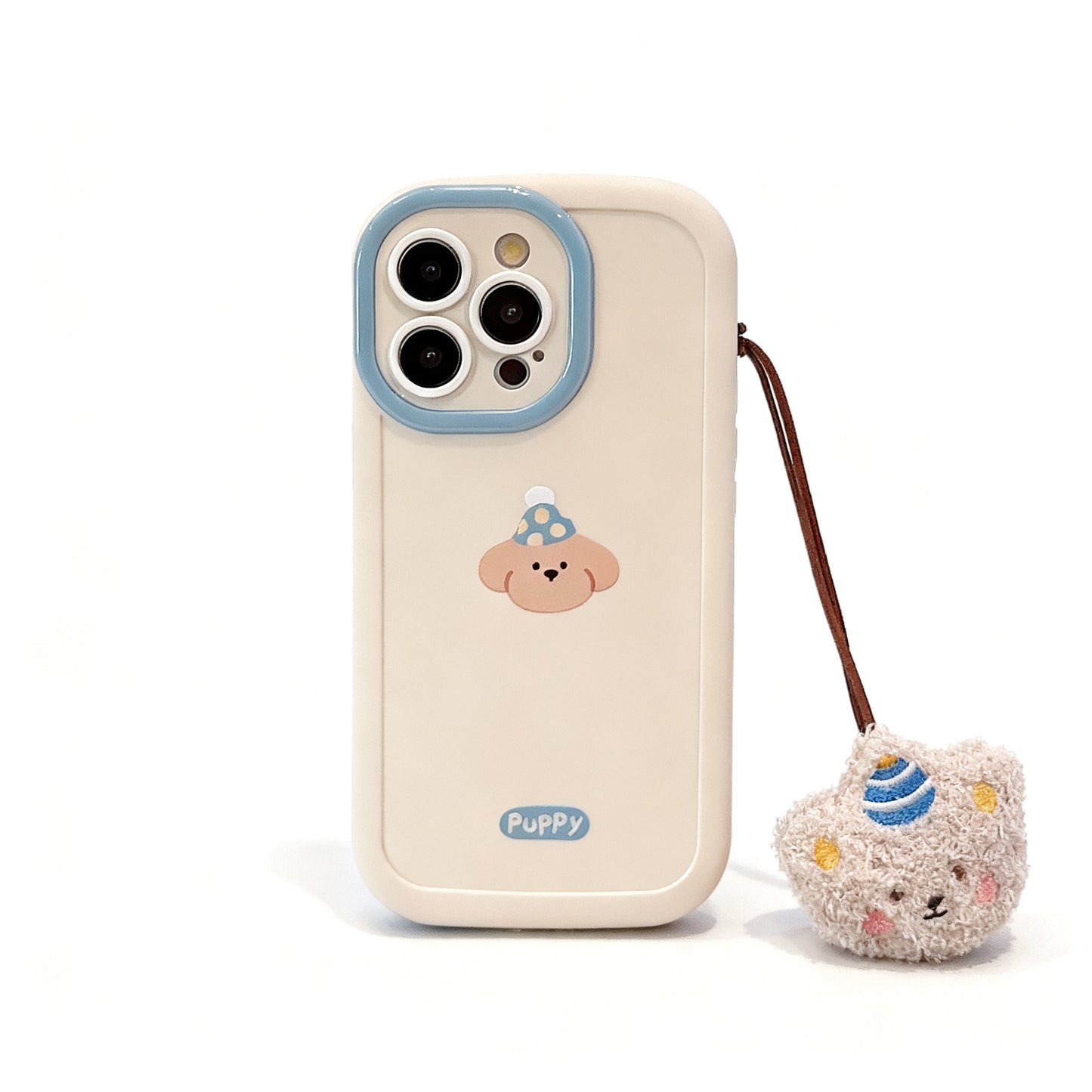 Cute Korean Style Dog Plush Phone Case for iPhone