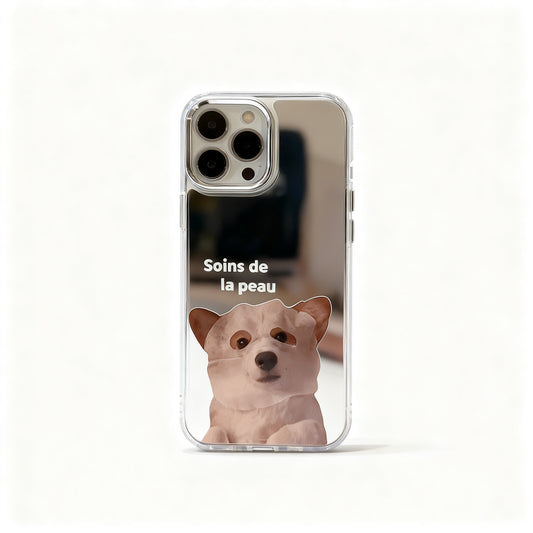 Cute Cat and Dog Mirror Phone Case for iPhone