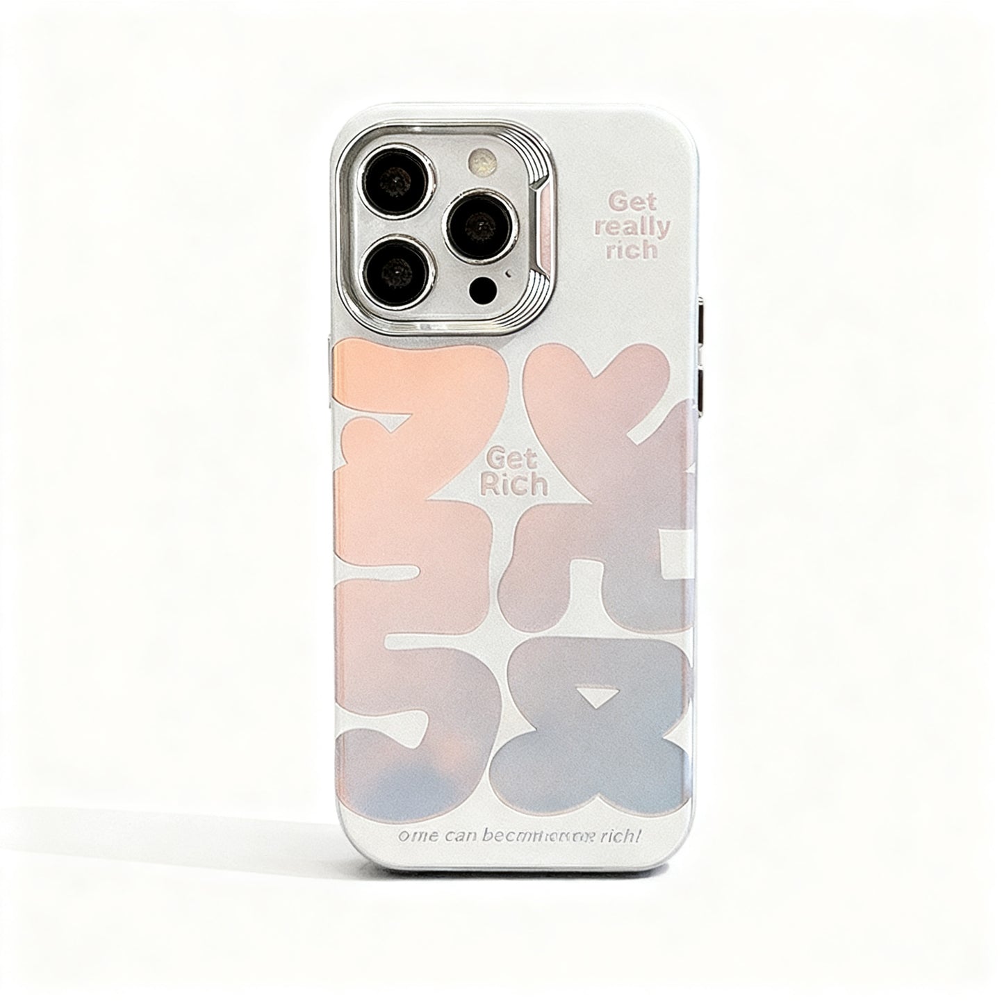 Iridescent Gold Lucky Text Phone Case for iPhone