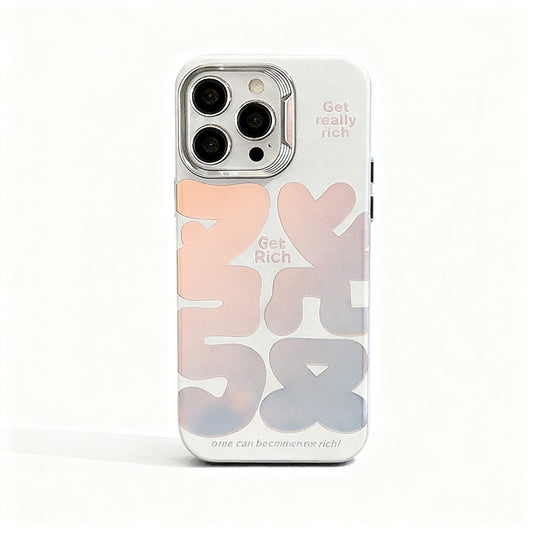 Iridescent Gold Lucky Text Phone Case for iPhone