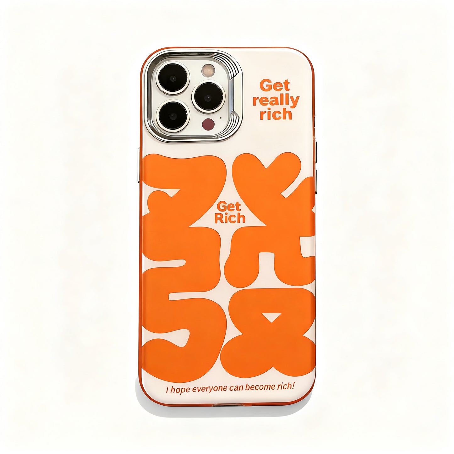 Iridescent Gold Lucky Text Phone Case for iPhone