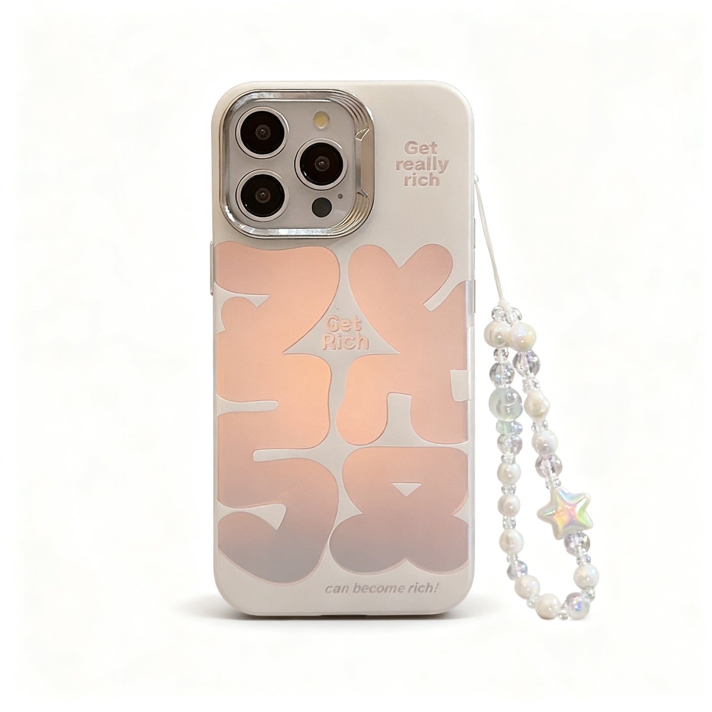 Iridescent Gold Lucky Text Phone Case for iPhone