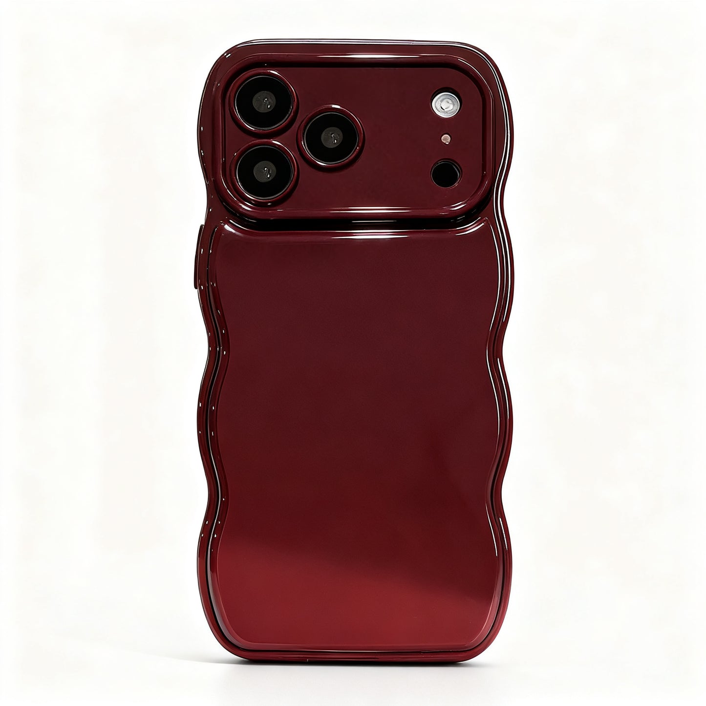 Vintage Burgundy Wave Edge Soft Phone Case for iPhone