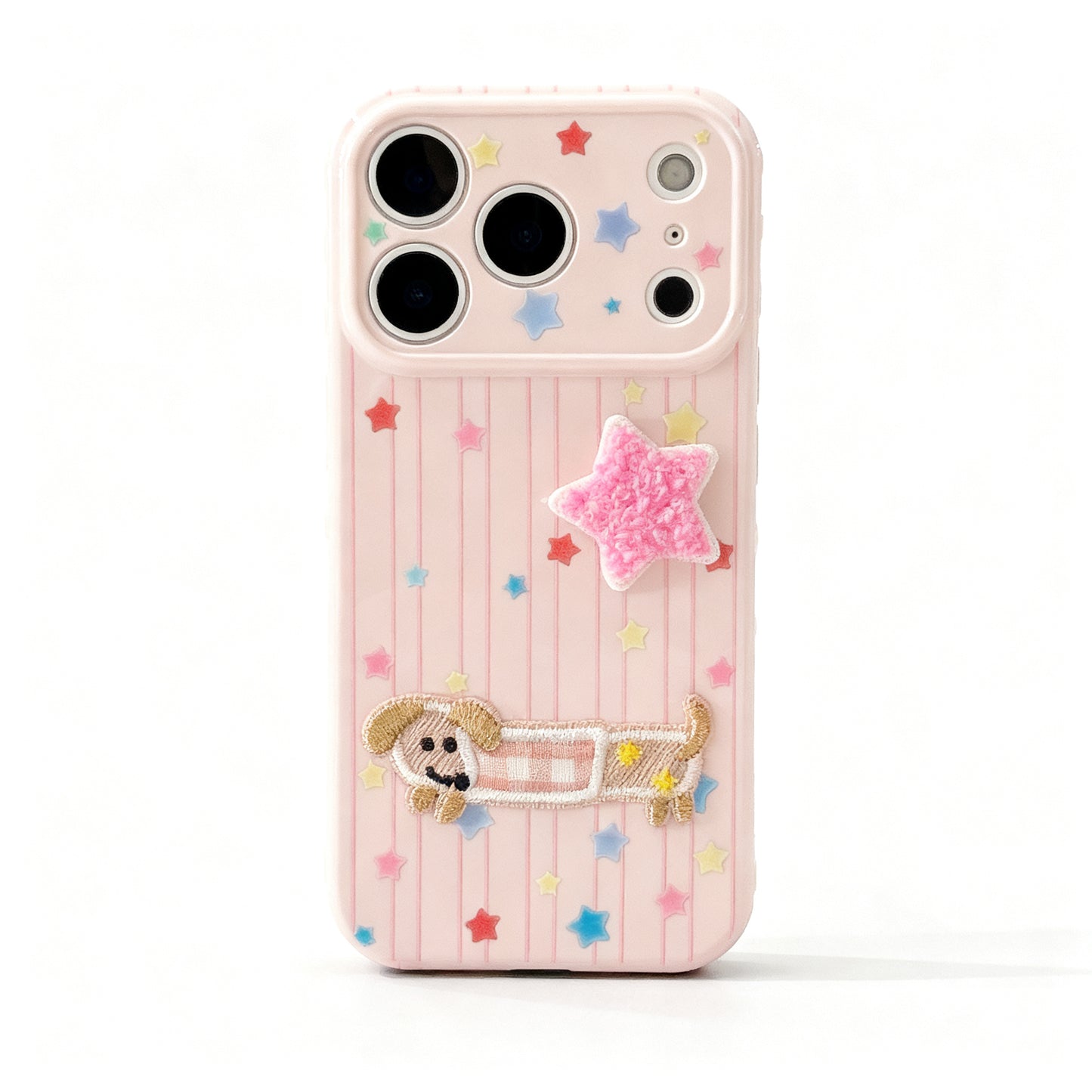 Colorful Plush Star Cat Dog Soft Phone Case for iPhone
