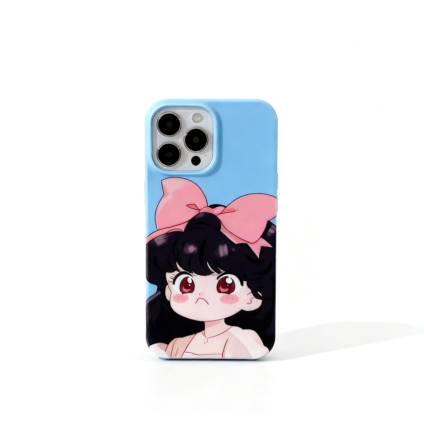 Cute Pink Cartoon Girl Soft Phone Case for iPhone