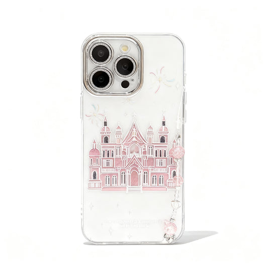 Pink Castle Fireworks Chain Phone Case for iPhone