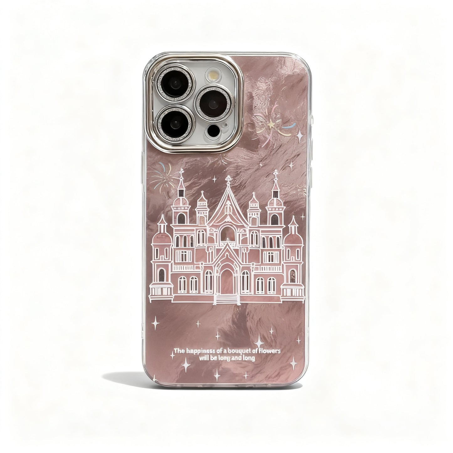 Pink Castle Fireworks Chain Phone Case for iPhone