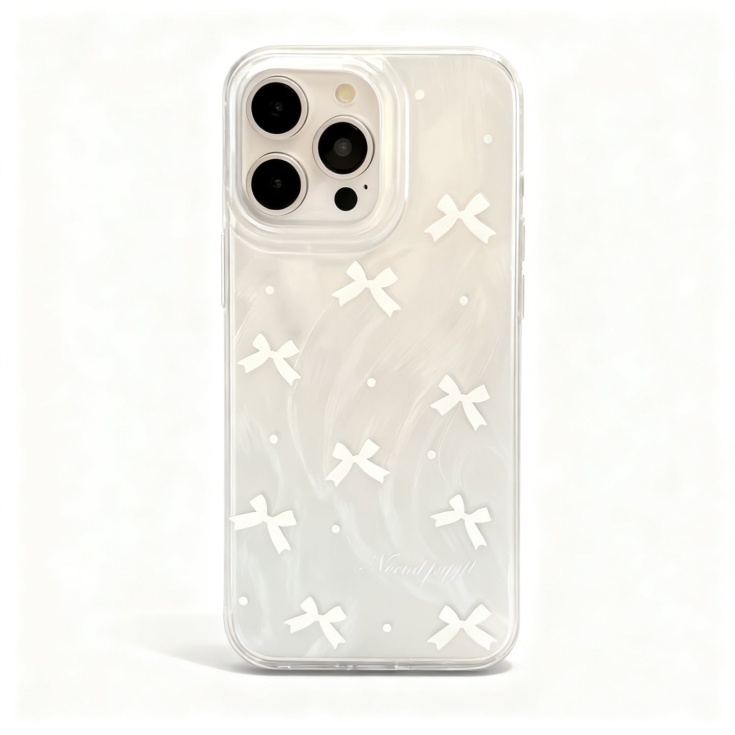Korean Style Blue and White Bow Phone Case for iPhone