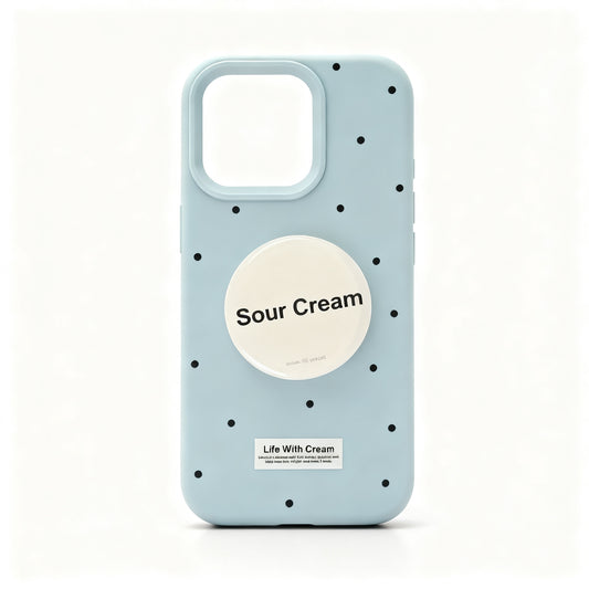 Blue Polka Dot Soft Phone Case with Stand for iPhone