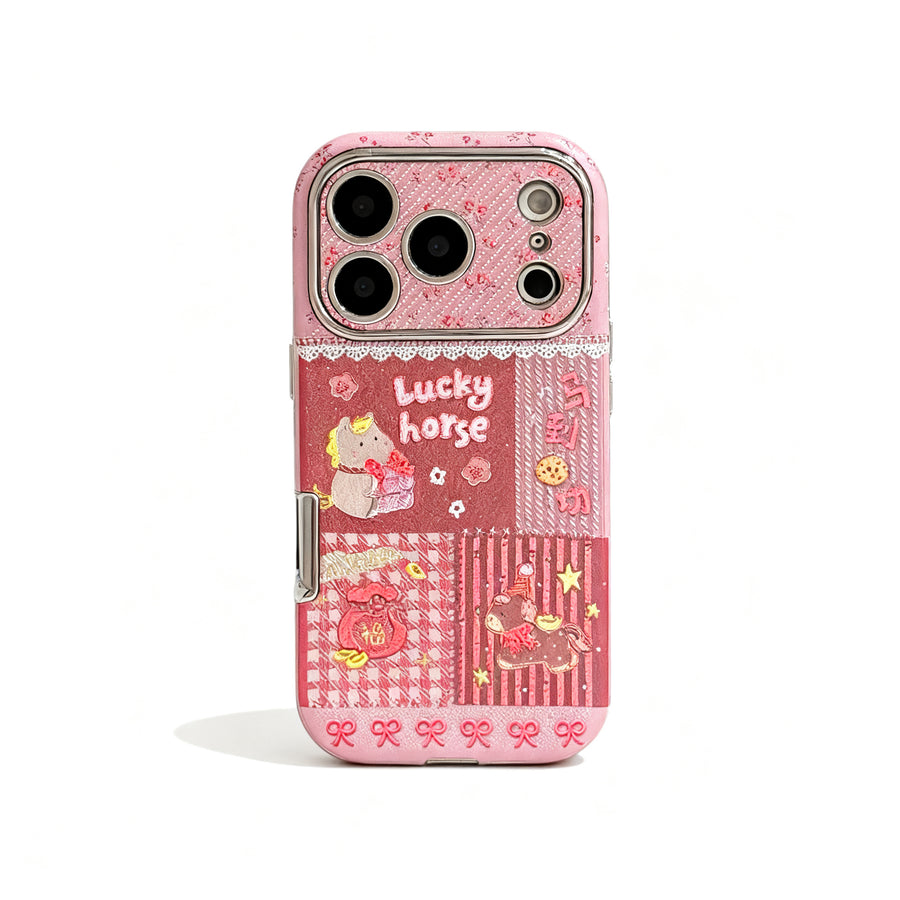 Pink Gold Unicorn Charm Phone Case for iPhone