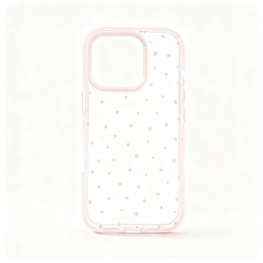 Pink Star Print Shockproof Phone Case for iPhone