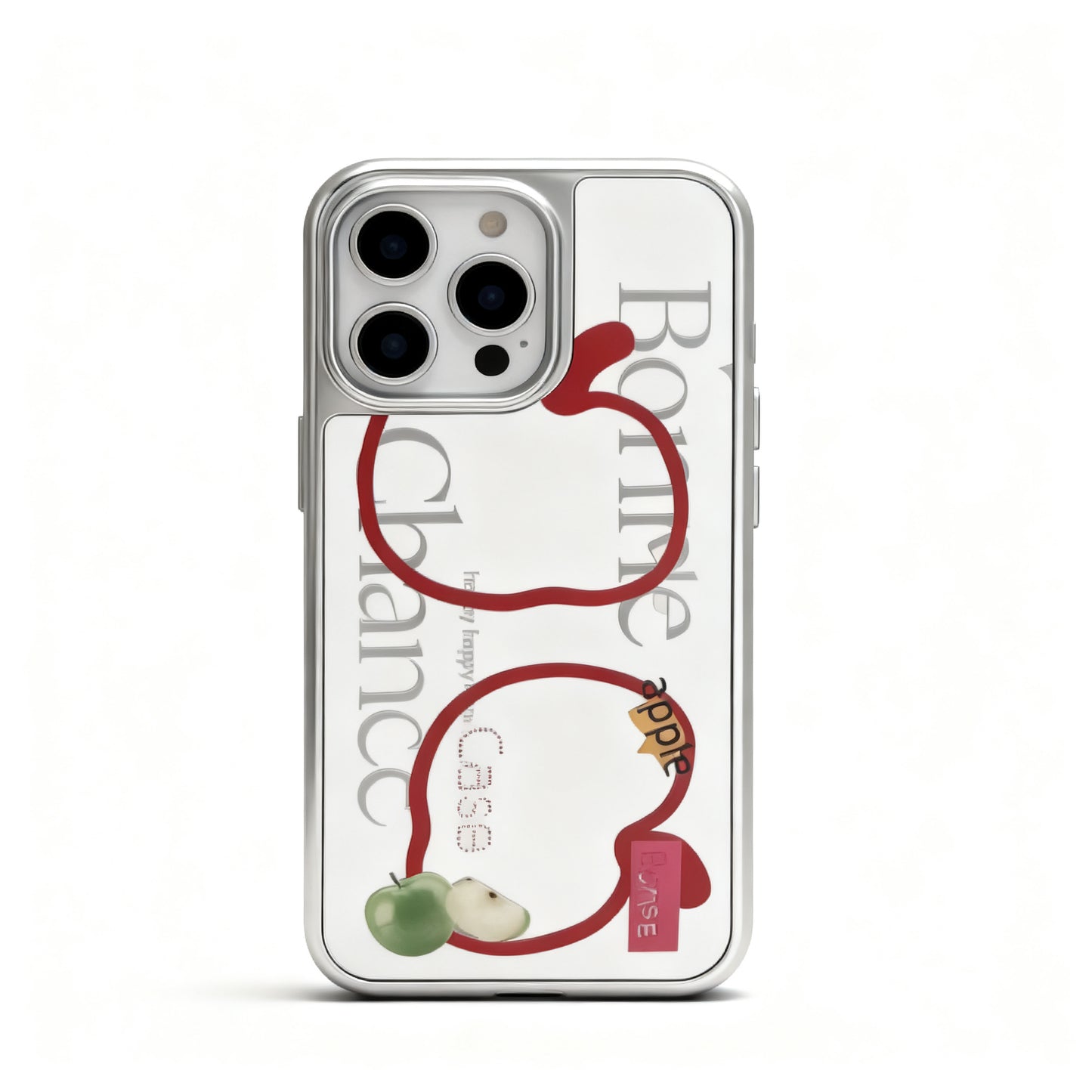 Glossy Silver Mirror Line Phone Case for iPhone